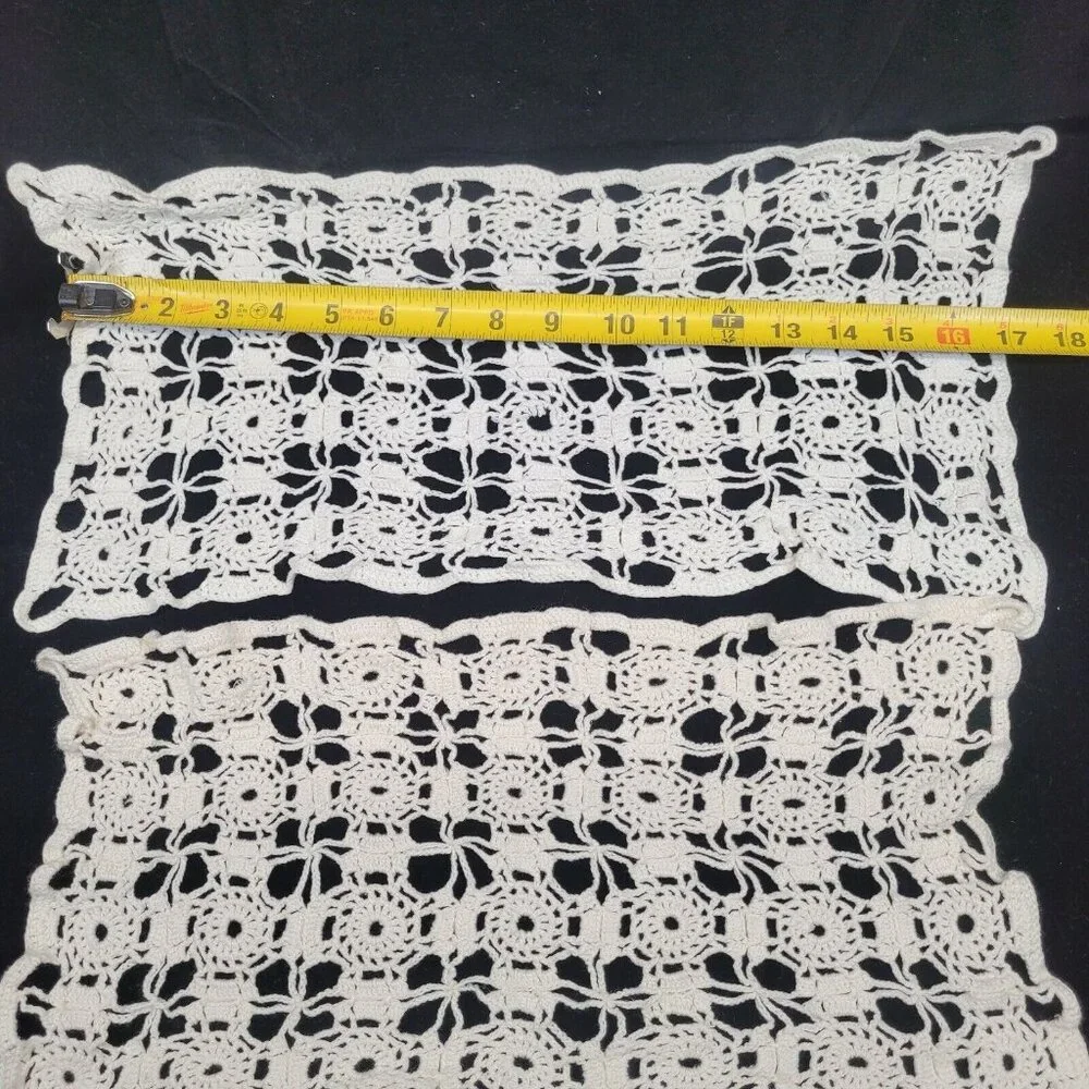 Crochet Doily Set Cream Vintage Floral Lace 5 Piece Mixed Lot